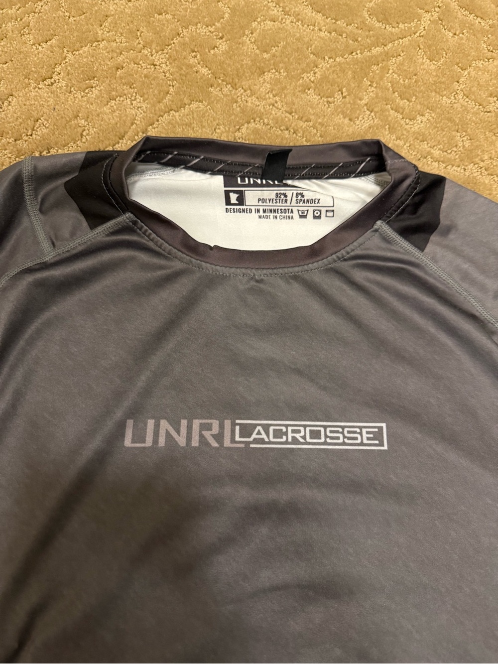 Large Men’s UNRL LaCrosse Gray Performance Long-Sleeve Shirt